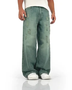 Antique Blue Rugged Baggy Jeans